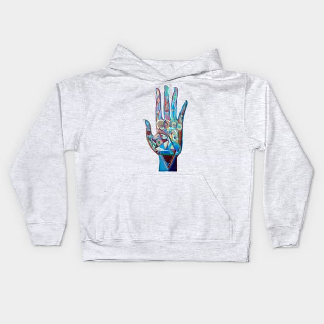 La mano 6 Kids Hoodie by diegomanuel